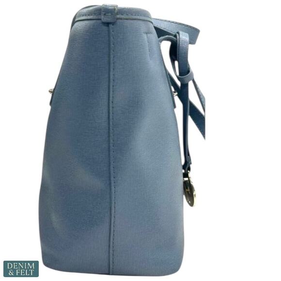 Furla Genuine Leather Blue Tote Bag with Strap Satchel Shoulder Bag Authentic - Picture 4 of 13